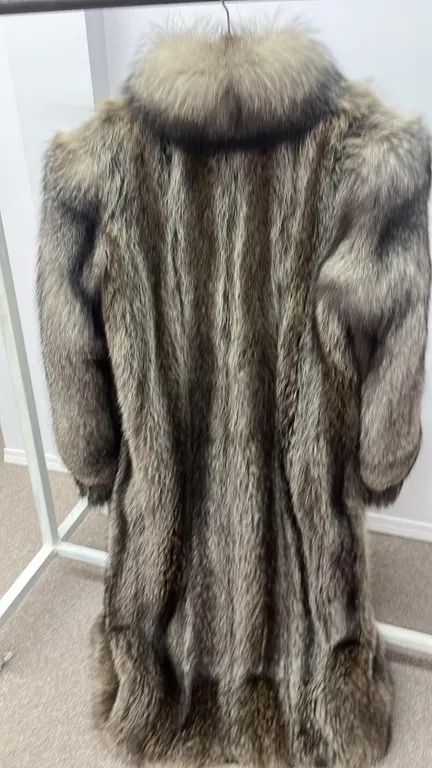 OFFSITE - Genuine Racoon fur coat, size 10 or 12. 48” long.