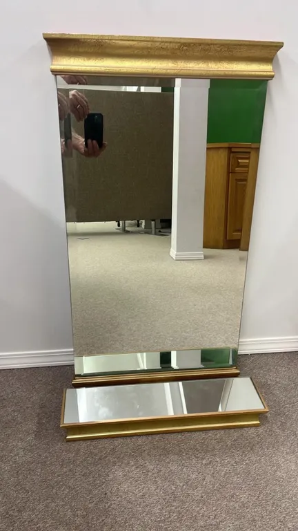OFFSITE - Mirror with shelf, 2 piece unit. 19 1/2”x35”
