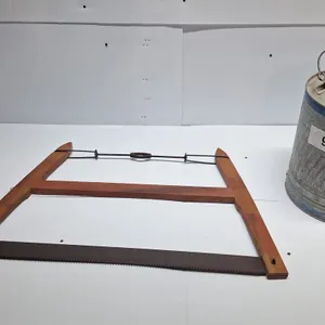 Hand saw and karosene jerry can