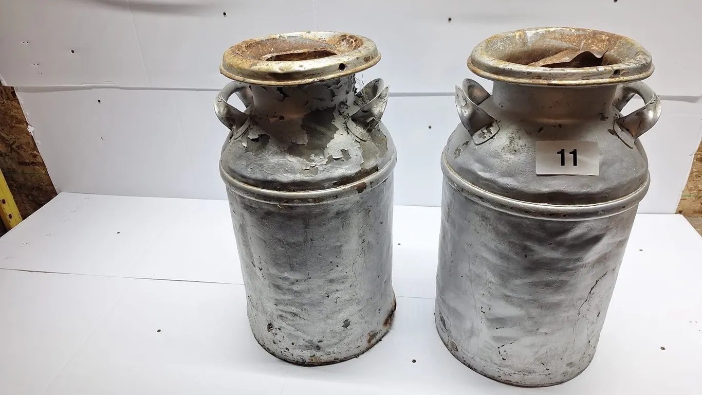 2-Milk cans. 24' H