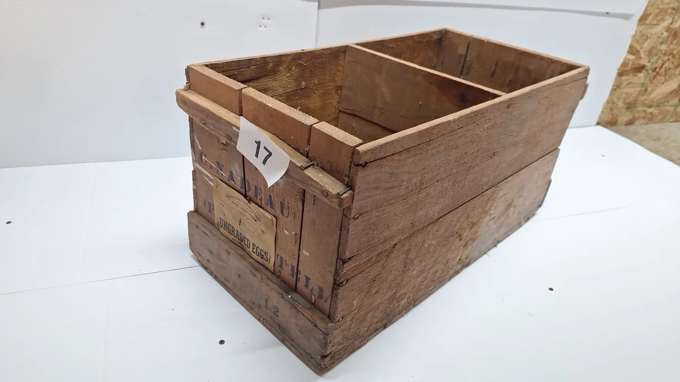 Winnipeg egg candling company wooden box. 13" H x 12" deep