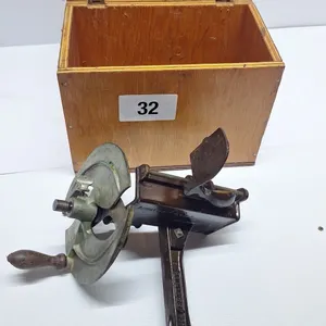 Vintage hand crank meat slicer
