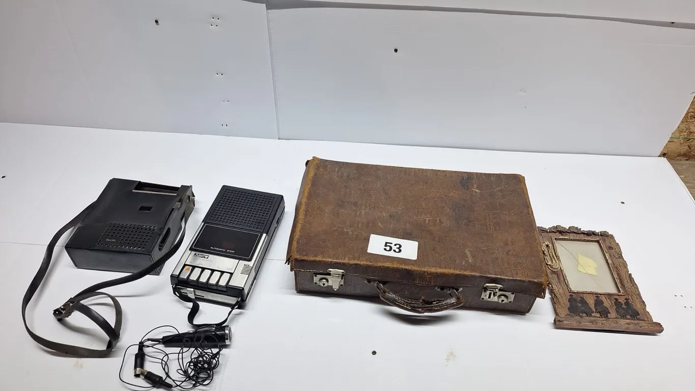 Karaoke machine and crocodile brief case