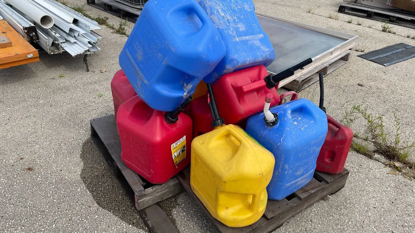 Pallet of Fuel Cans