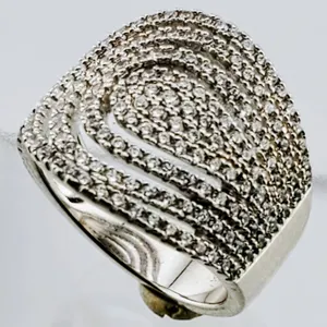 Sterling Silver CZ Fashion Ring (Size 6.5)