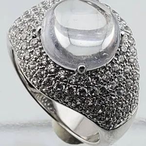 Sterling Silver CZ Cocktail Ring (Size 6.5)