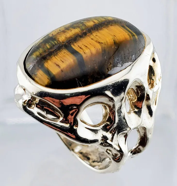 Custom Tigereye Cast Ring (Size 11)