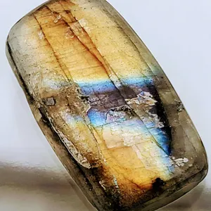 Labradorite Rectangular Cabochon, 29.1ct, Gold/Blue Brand