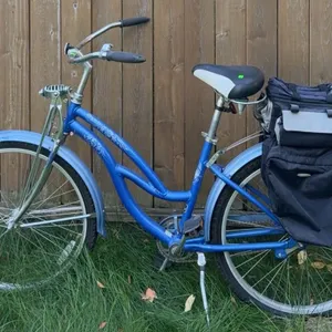 Trek Classic Cruiser Blue Bicycle with Rear Storage Bag