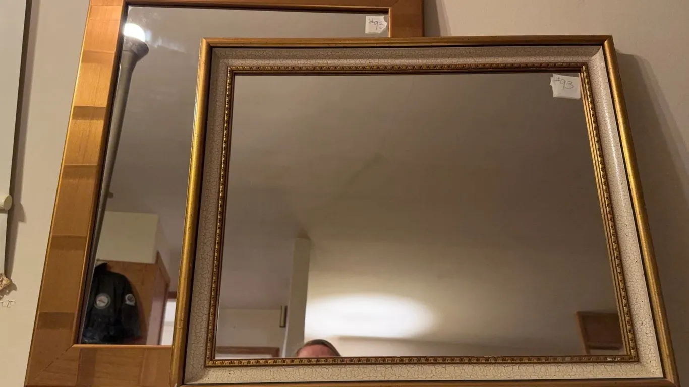 Framed Wall Mirrors, Wood and Gilt Frames
