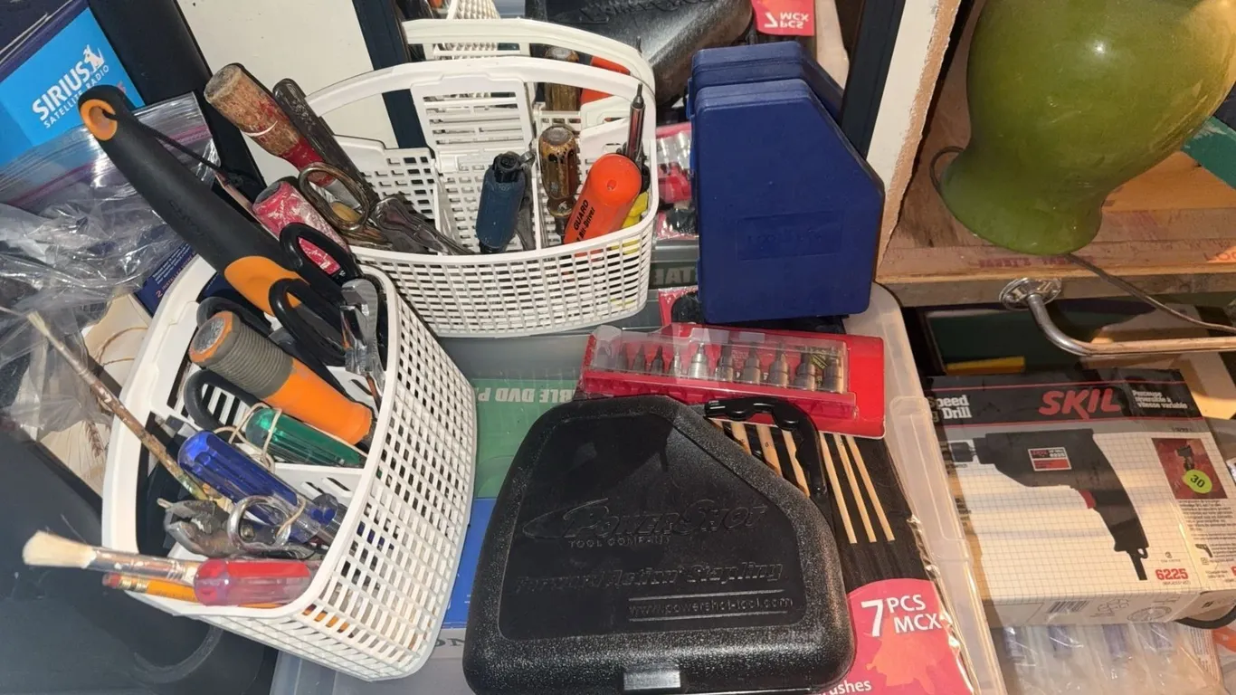 Hand Tools, PowerShot Staple Gun, and SKIL 6225 Drill Set