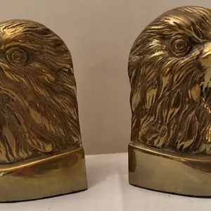 Brass Eagle Head Bookends