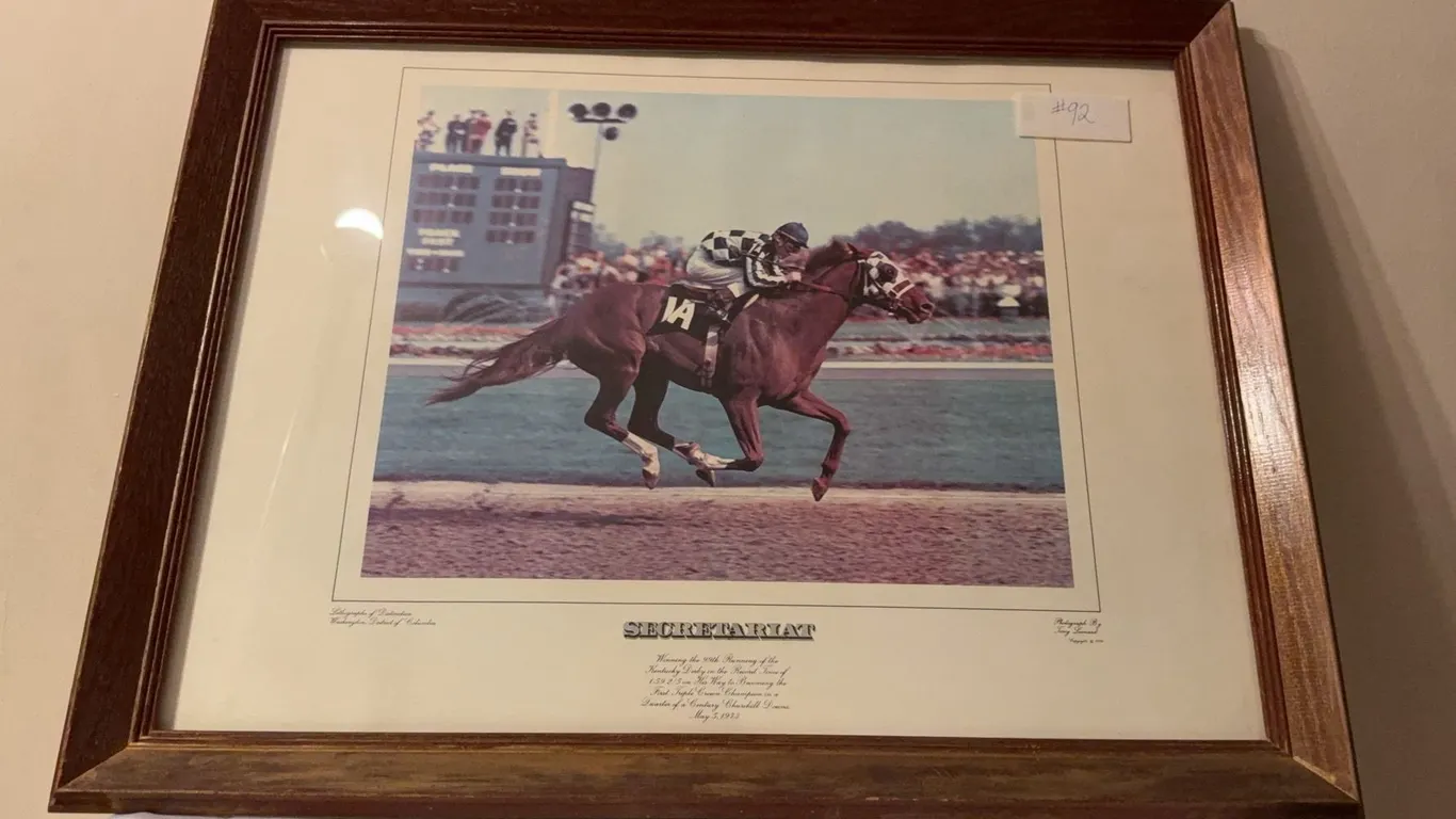 Secretariat Kentucky Derby Framed Photograph by Tony Leonard 1974