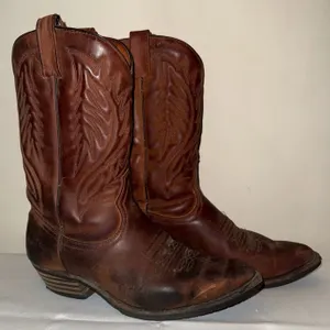 Brown Leather Cowboy Boots Size 8 1/2