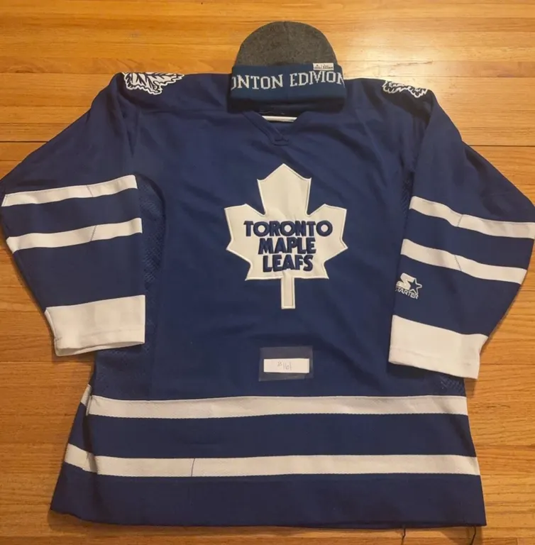 Toronto Maple Leafs Hockey Jersey and Edmonton Alumni Beanie