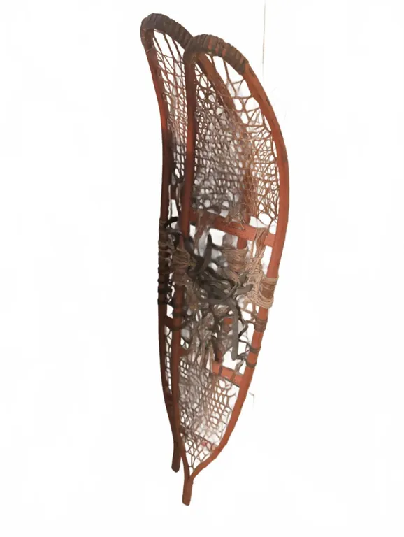 Traditional Wood and Rawhide Snowshoes