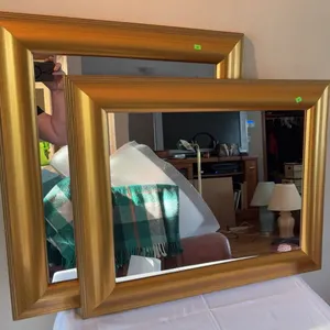 Rectangular Gold Tone Wall Mirrors