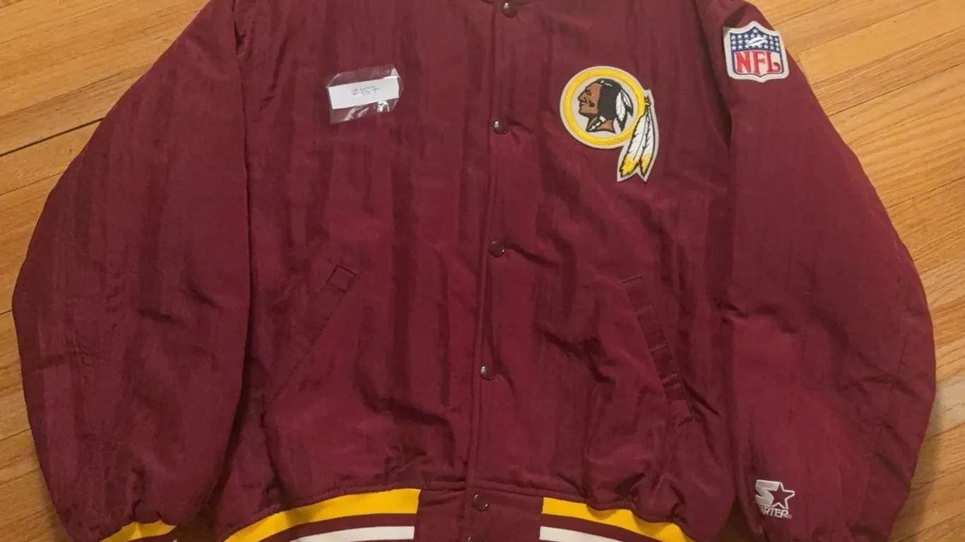 Starter Washington Redskins NFL Satin Jacket with Embroidered Patches