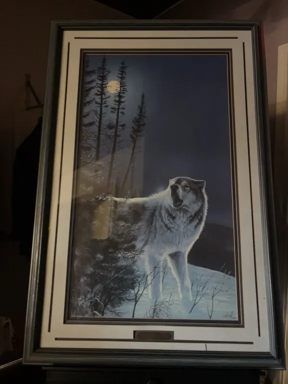 North Country Blue Wolf Print by D. McCaffrey, 36”x25.5”