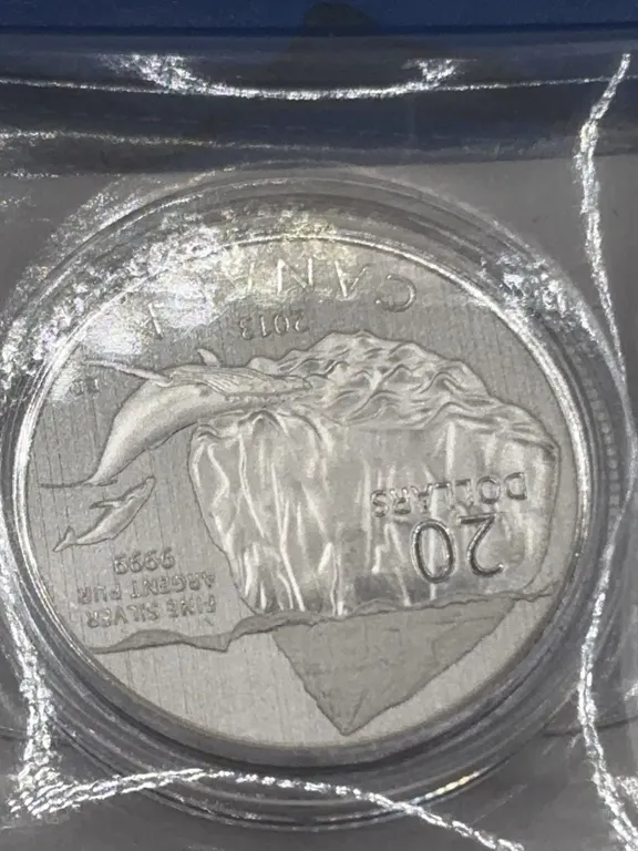2013 Canada $20 Fine Silver Whale Coin