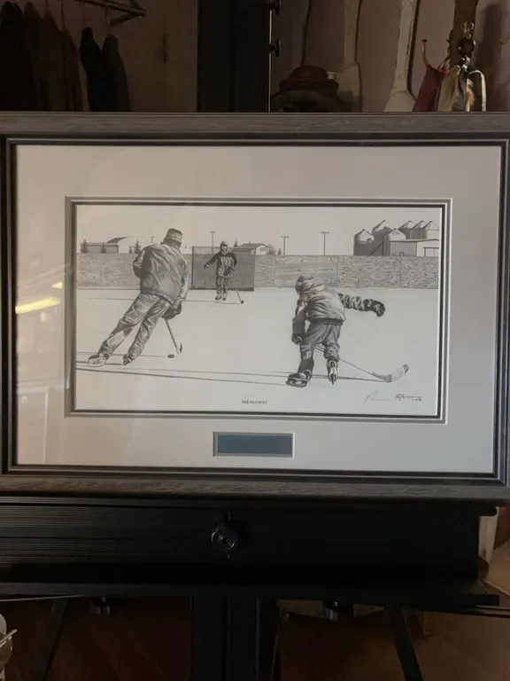 Framed 22”x16” BJ Brown 2008 Print "Breakaway"