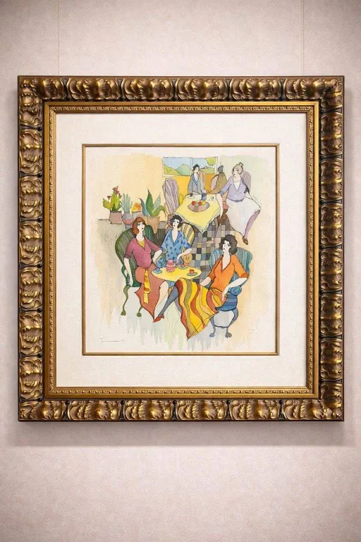 Tzchak Tarkay Relaxation #8, 2005 Signed Watercolor