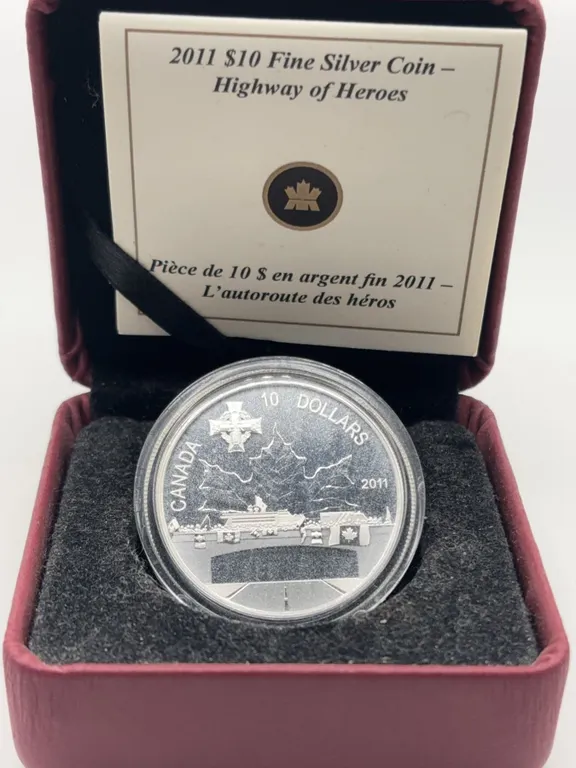 2011 RCM $10 Highway of Heroes Pure Silver Coin