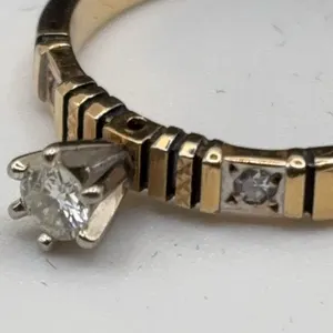 14K Gold 2.40g Vintage Engagement Ring With 1/4 Carat Diamond