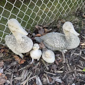 Concrete Duck Family Lawn Ornaments Set of Four