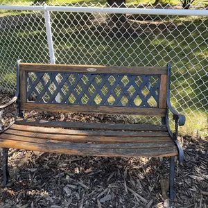 Regency Cast Iron and Wood Outdoor Patio Set