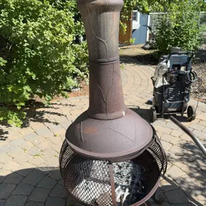 Outdoor Cast Iron Wood-Burning Chiminea Fireplace