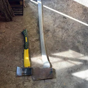 Two Axes Including Fibreglass and Wooden Handle
