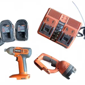 RIDGID Cordless Impact Driver, Work Light, Charger, and 3 Batteries