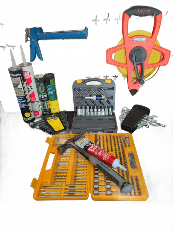 Hand Tools Lot Including Maximum Hammer, Stanley Wrenches, and Lufkin Tape