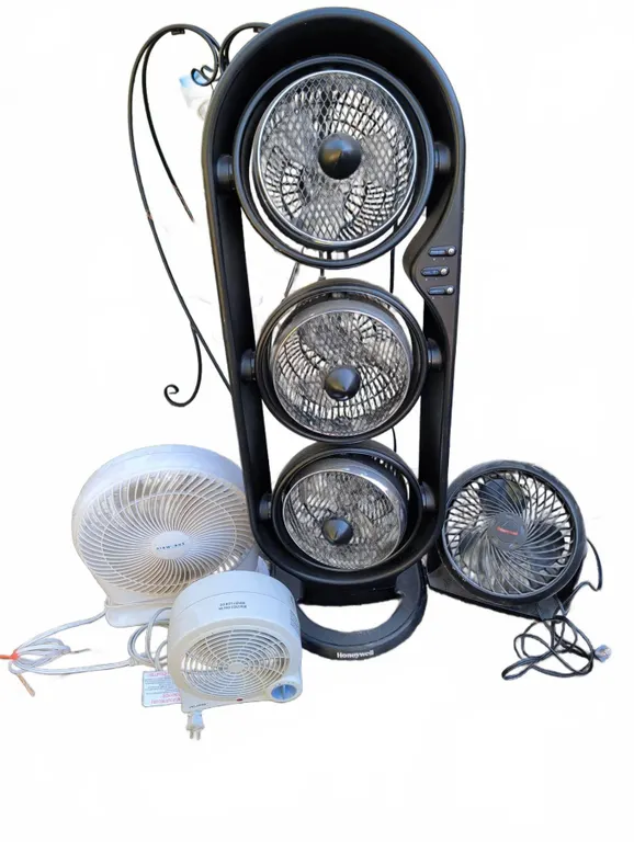 4 Table and Floor Fans Including Honeywell and AirWorks