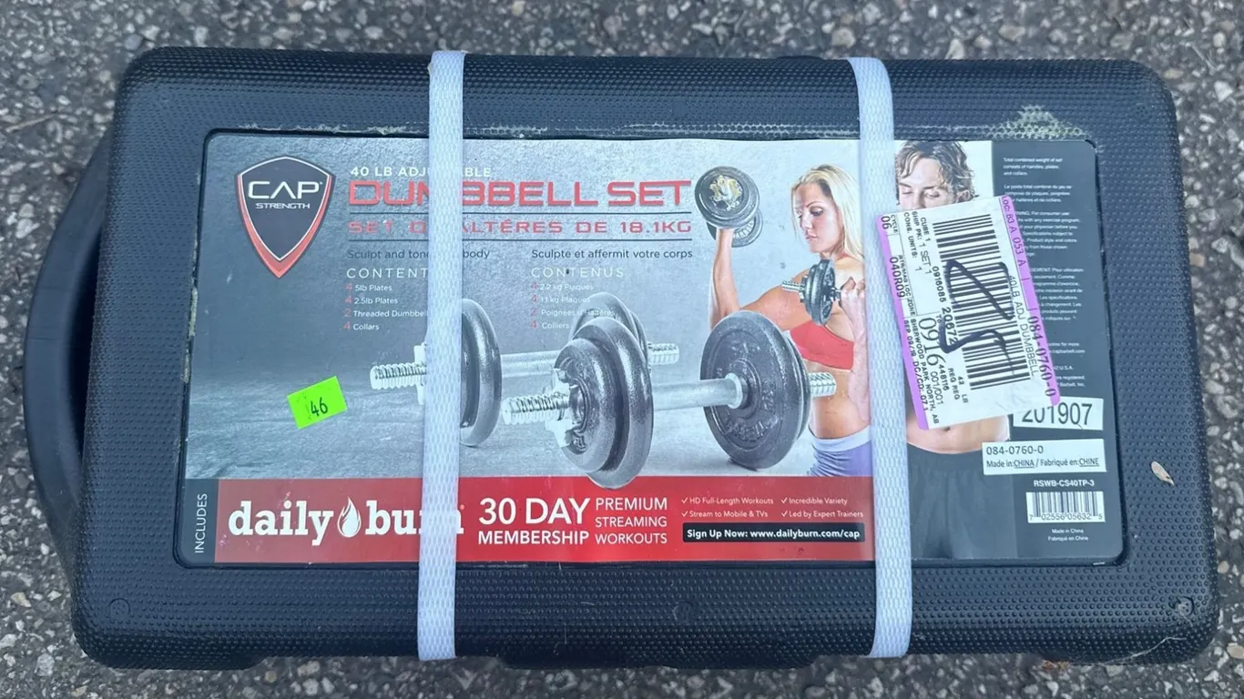 CAP 40 lb Cast Iron Dumbbell Set in Carrying Case