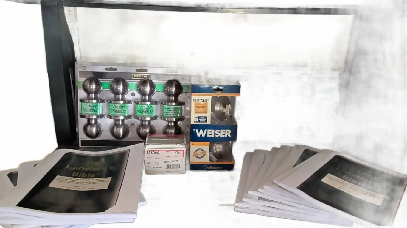 Landlord's Bible Booklets,New Defiant Door Knob Sets, Weiser Deadbolt