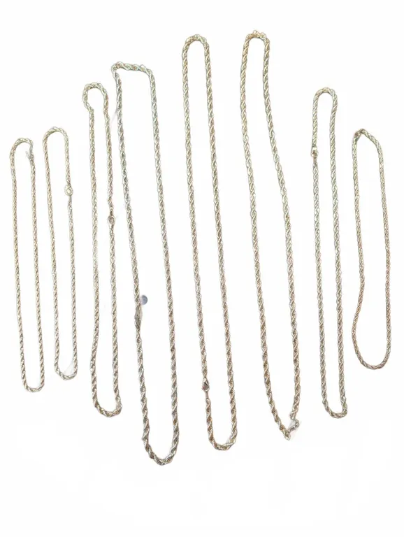 Eight Gold-Tone Rope Chain Necklaces