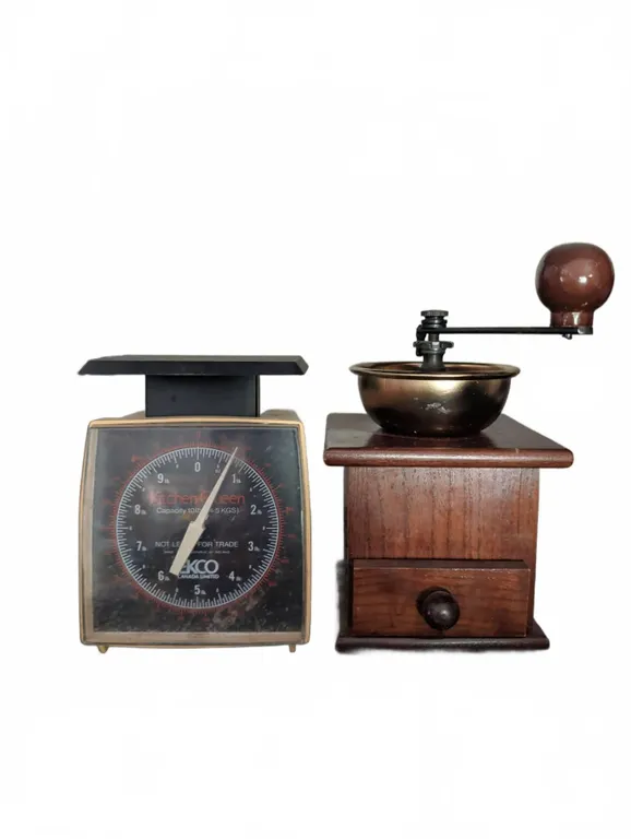 Kitchen Green Scale and Manual Coffee Grinder Set