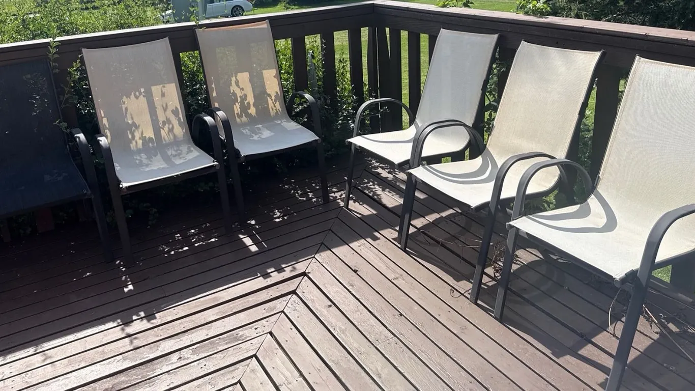 Six Outdoor Metal Patio Chairs with Mesh Seats