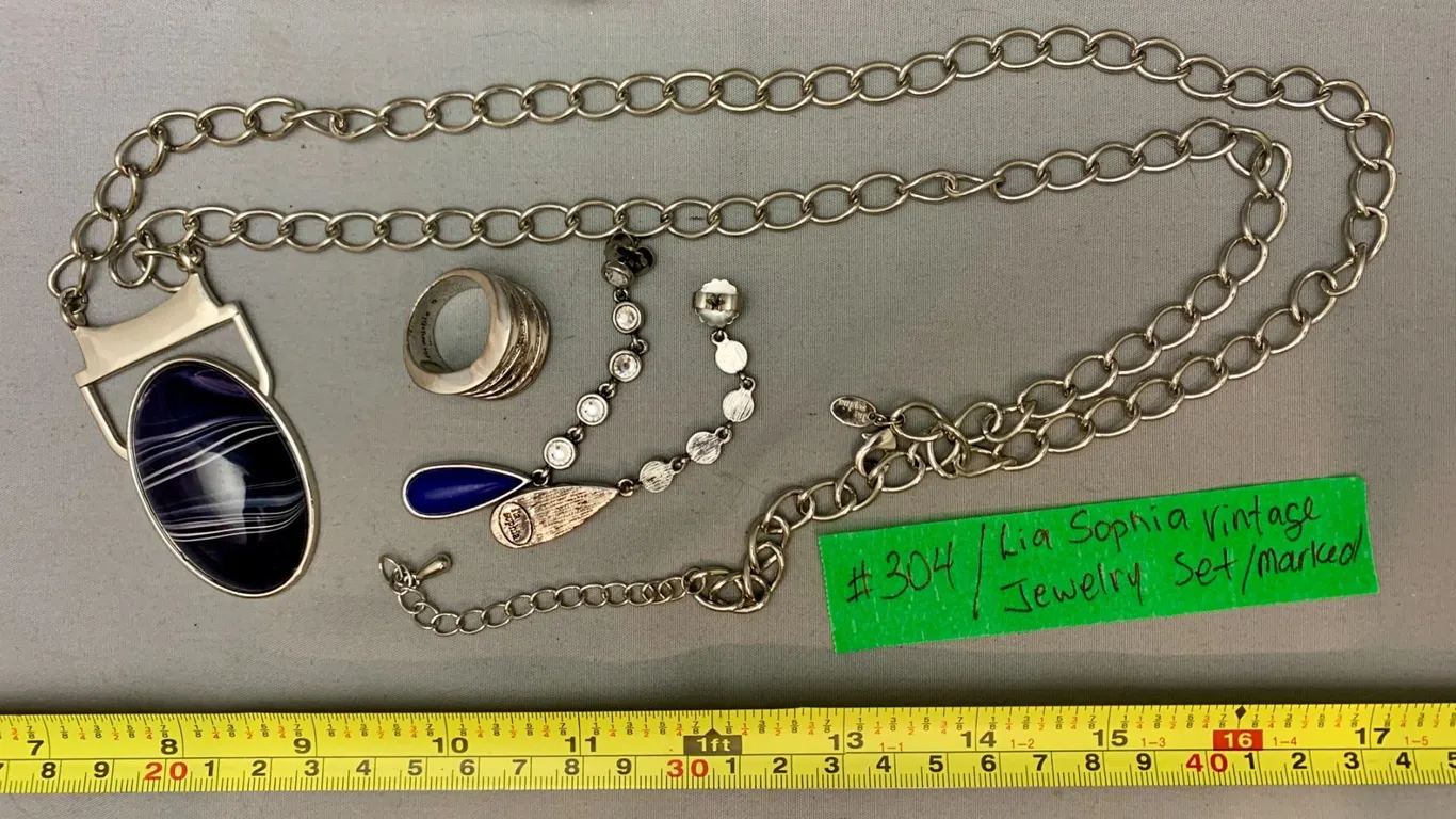Lia Sophia Jewelry Set w/ Ring (Marked)