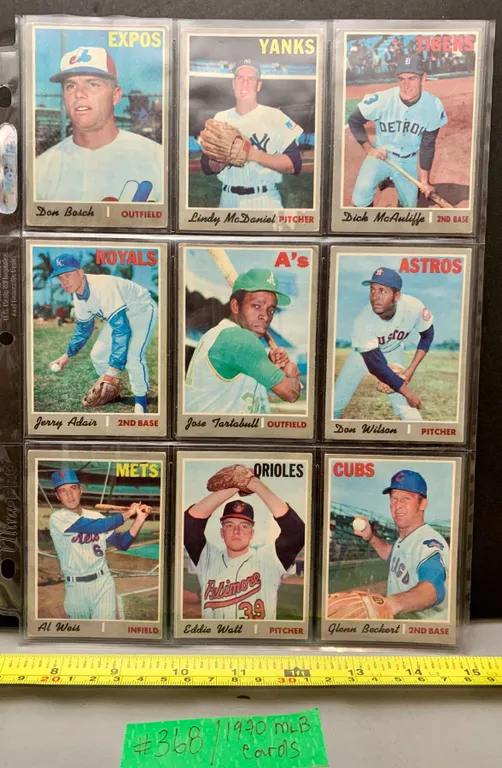 (9) Vintage 1970 MLB Baseball Cards