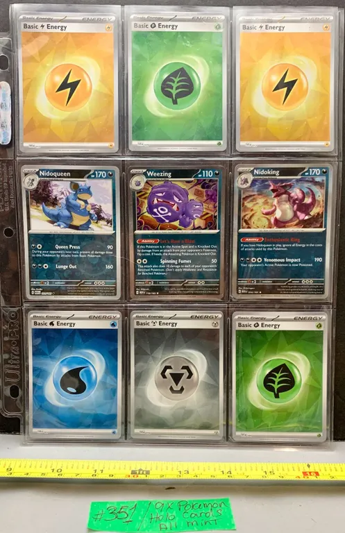 (9) Pokémon Holo Cards inc. (6) Energies – MINT
