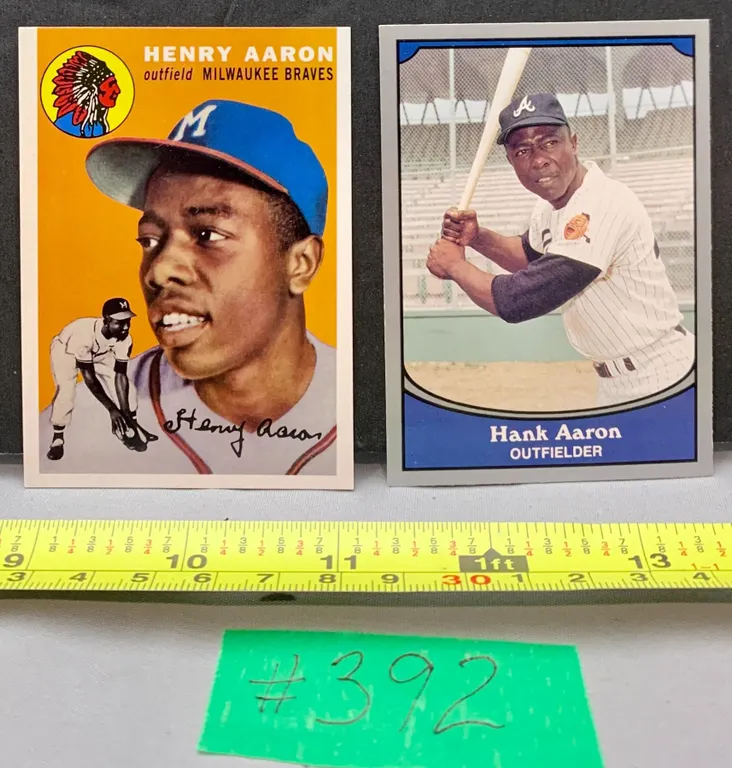 Hank Aaron RC Reprint & Pacific Hank Aaron Baseball Card