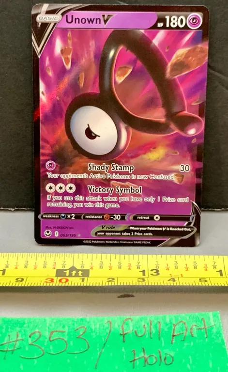 Pokémon Unown V Full Art Rare Holo Card – Mint