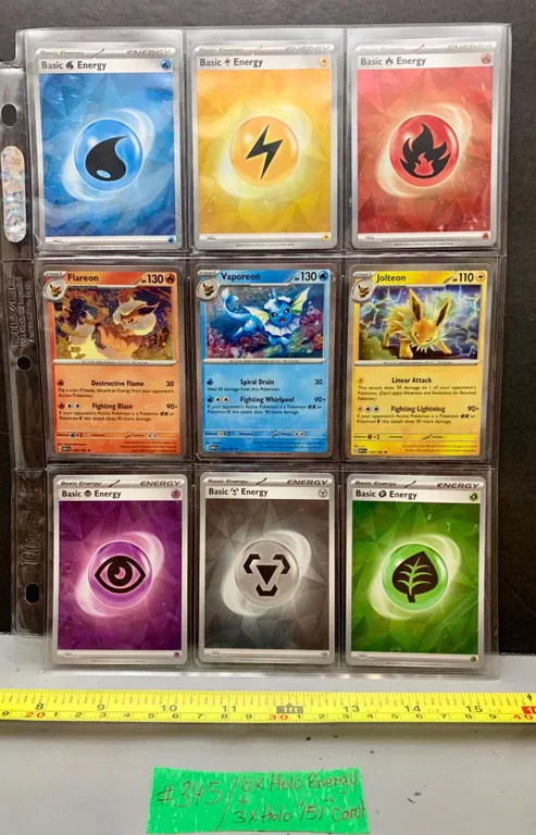 (9) Pokémon Holo Cards – inc.(6) Holo Energies & (3) “151” Cards