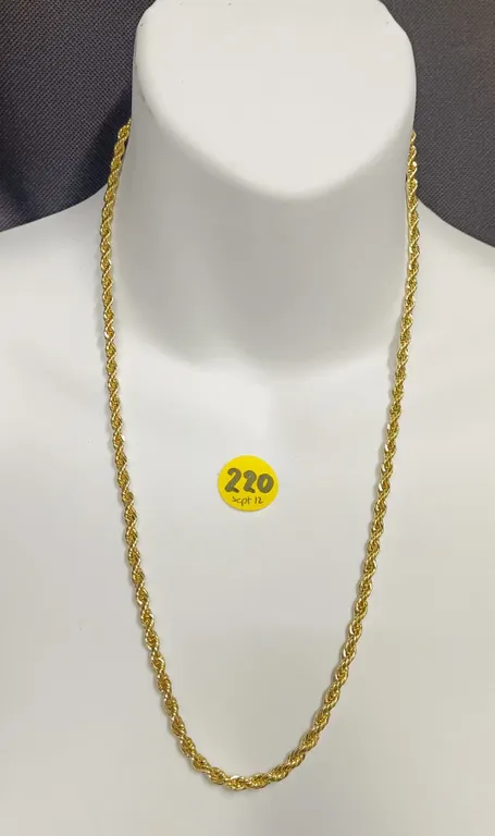 11) NEW 14K Gold Plated 4.0mm Necklace - 23.5" Long