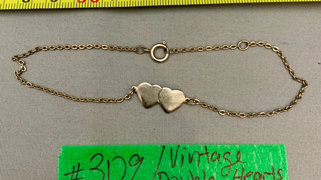 Vintage “Double Hearts” Anklet Bracelet
