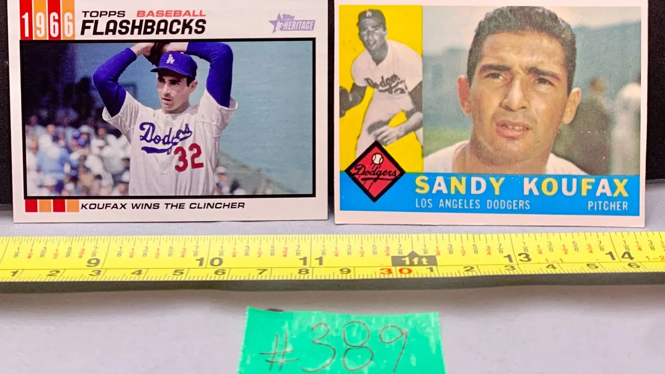 (2) Sandy Koufax MLB Baseball Cards