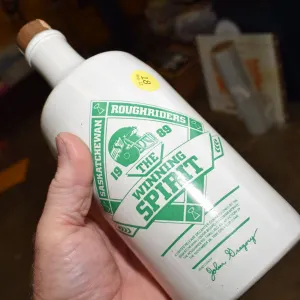 1989 Sask Roughriders HBC Pottery Bottle - Winnipeg